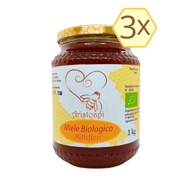 3 x miele bio millefiori 1kg