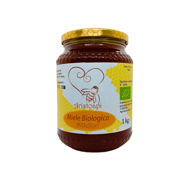 Miele Millefiori Biologico 1kg – vaso fronte