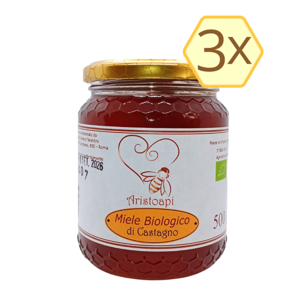 3x Miele Biologico di Castagno 500g